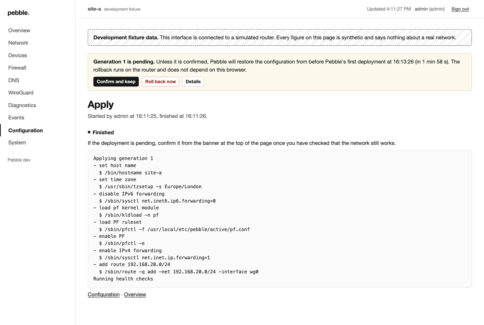 Apply progress page