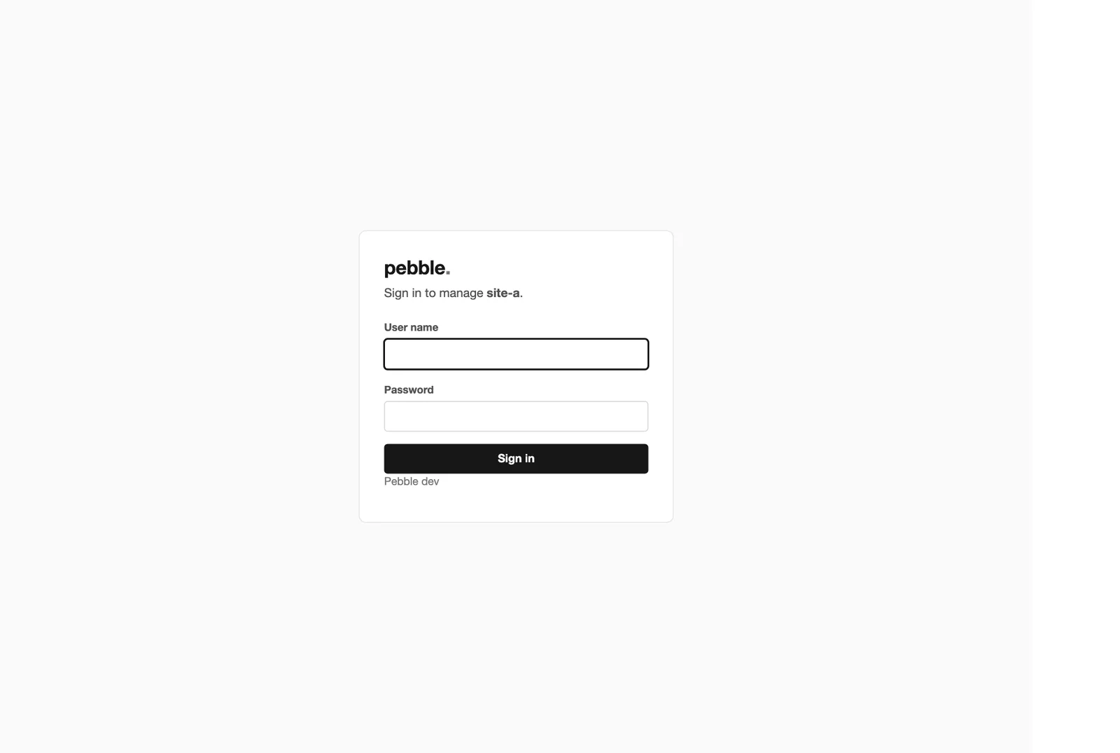 Sign-in page